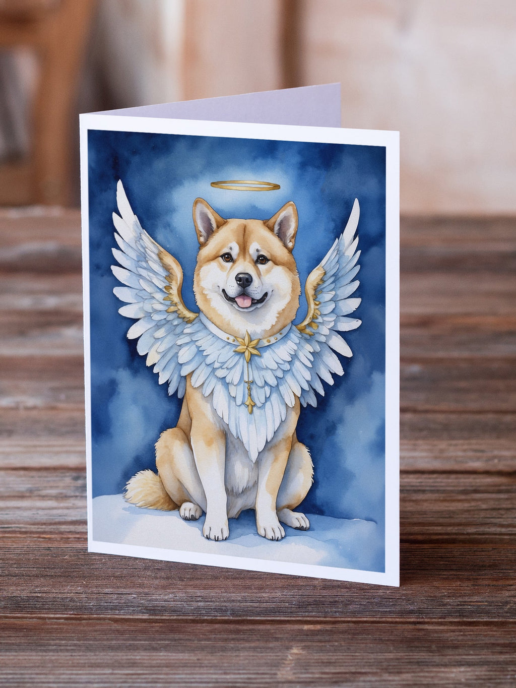Akita My Angel Greeting Cards Pack of 8 Blank Cards with Envelopes Whimsical A7 Size 5x7