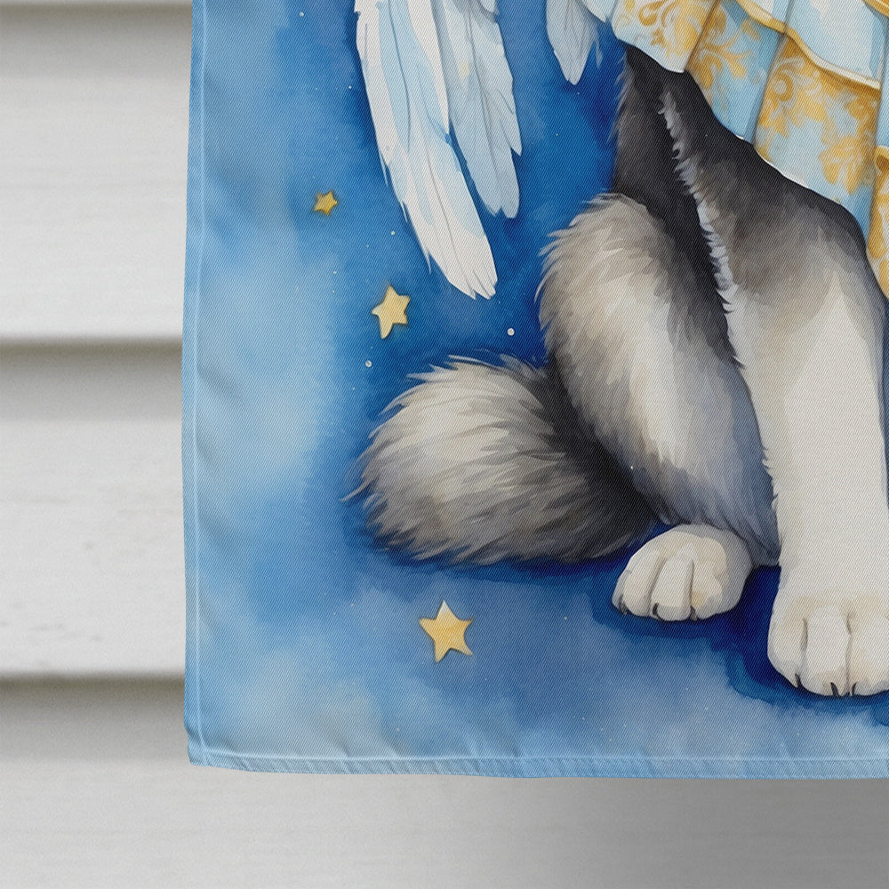 Alaskan Malamute My Angel House Flag 28x40 Porch Sleeve Pole Decorative Outside Yard Banner Artwork Wall Hanging, Polyester