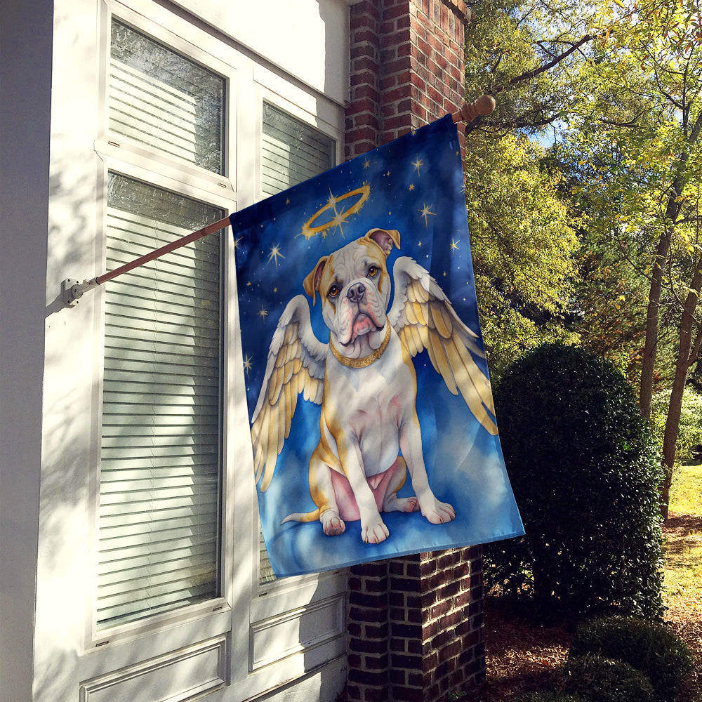 American Bulldog My Angel House Flag 28x40 Porch Sleeve Pole Decorative Outside Yard Banner Artwork Wall Hanging, Polyester