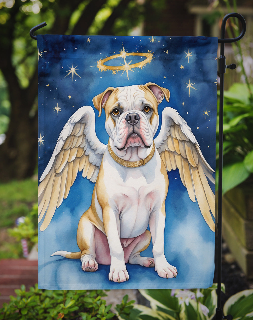 American Bulldog My Angel Garden Flag Mailbox Decorative Yard Banner Outside Patio Artwork for Flower Beds, Garden Size, Multicolor