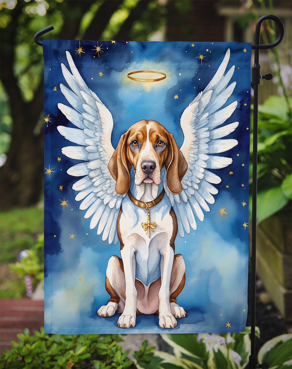 American English Coonhound My Angel Garden Flag Mailbox Decorative Yard Banner Outside Patio Artwork for Flower Beds, Garden Size, Multicolor