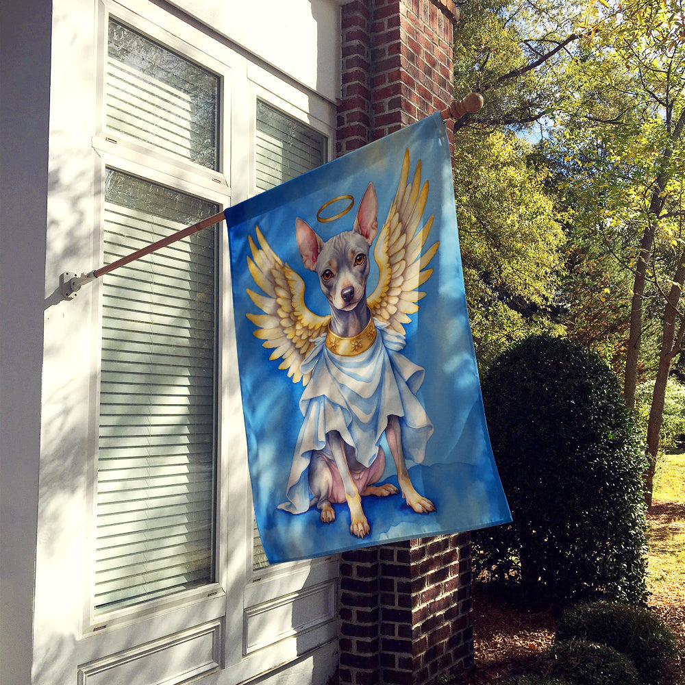American Hairless Terrier My Angel House Flag 28x40 Porch Sleeve Pole Decorative Outside Yard Banner Artwork Wall Hanging, Polyester