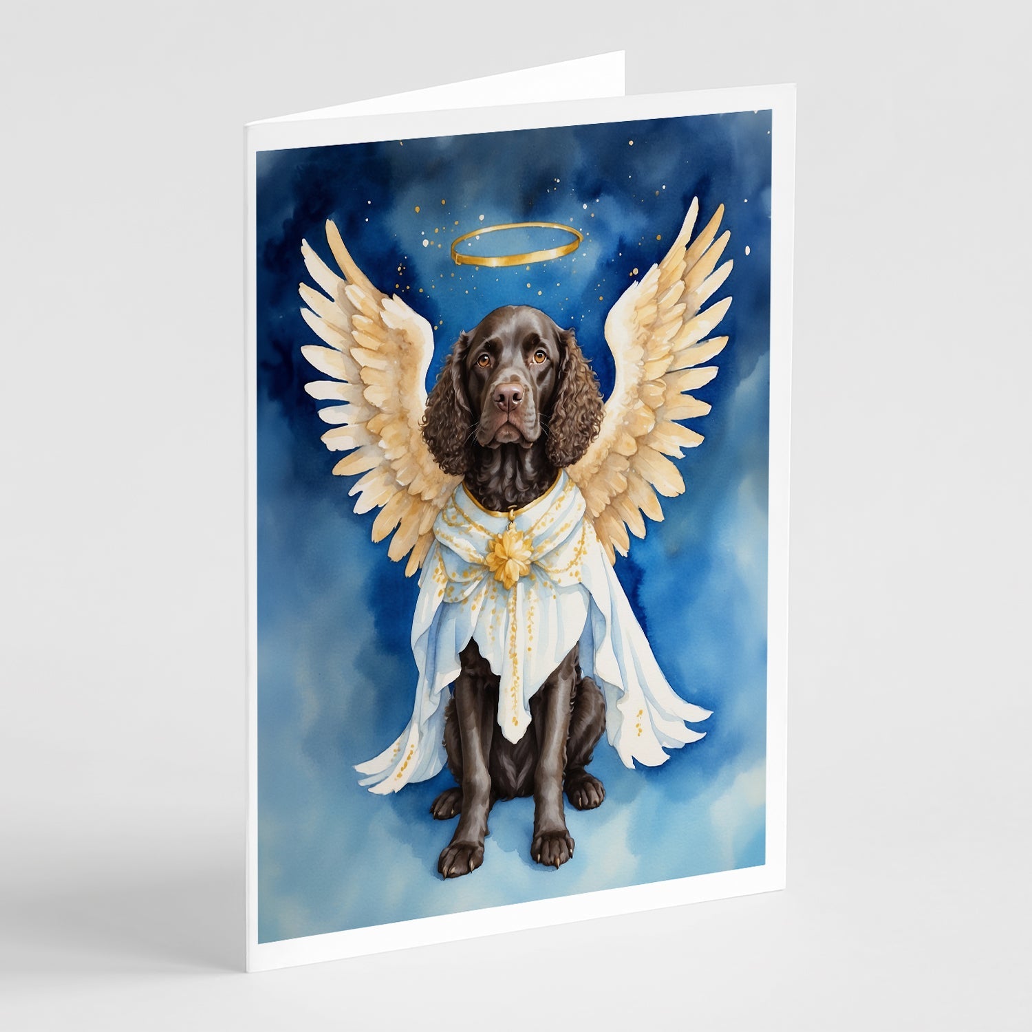 American Water Spaniel My Angel Greeting Cards Pack of 8 Blank Cards with Envelopes Whimsical A7 Size 5x7