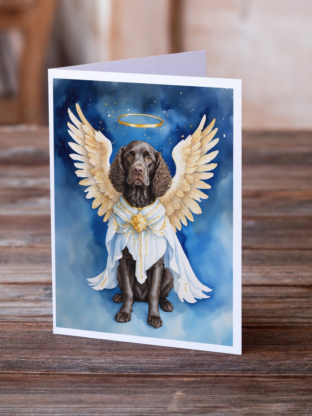 American Water Spaniel My Angel Greeting Cards Pack of 8 Blank Cards with Envelopes Whimsical A7 Size 5x7