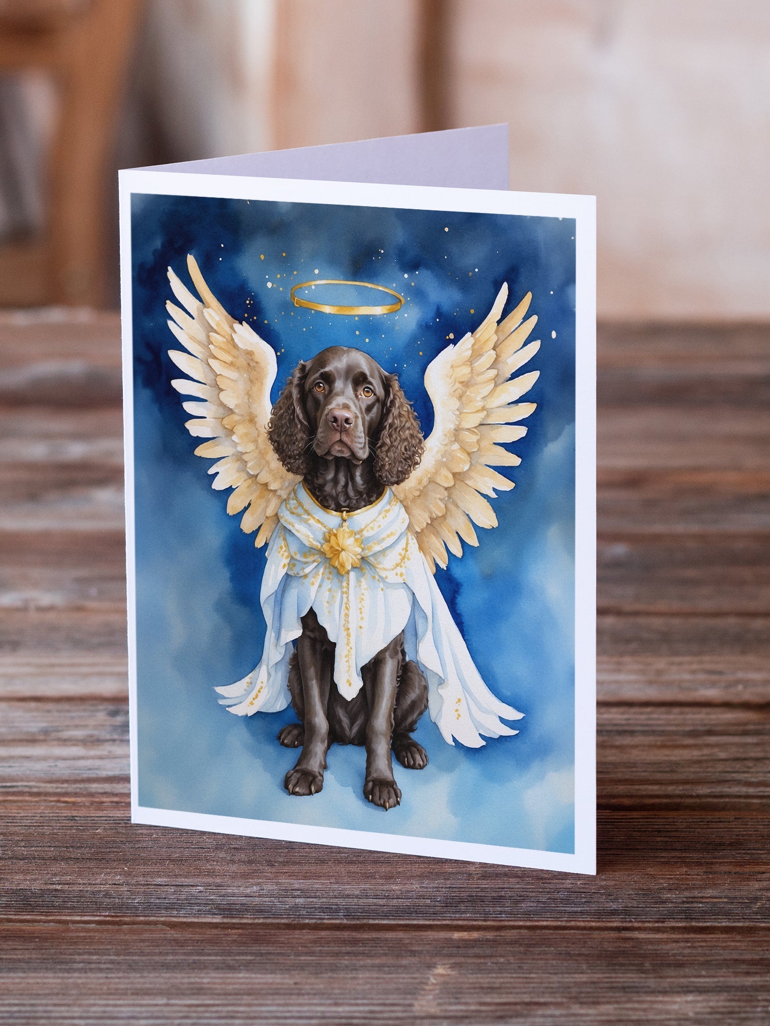 American Water Spaniel My Angel Greeting Cards Pack of 8 Blank Cards with Envelopes Whimsical A7 Size 5x7