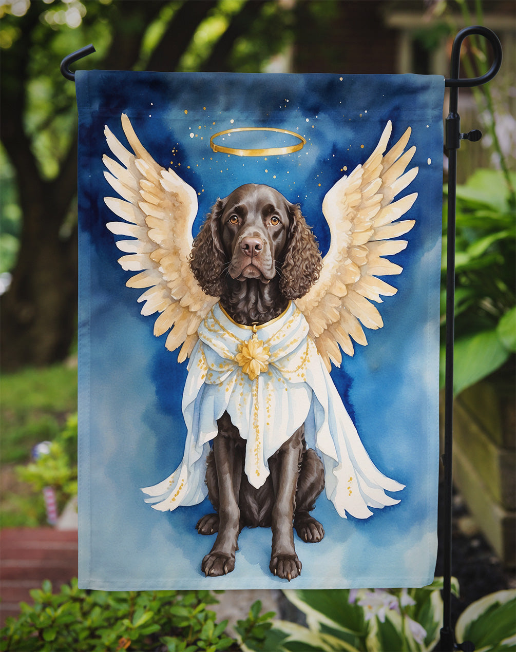 American Water Spaniel My Angel Garden Flag Mailbox Decorative Yard Banner Outside Patio Artwork for Flower Beds, Garden Size, Multicolor