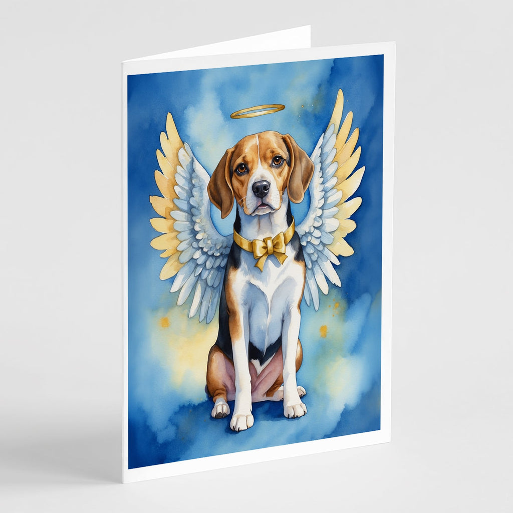 Beagle My Angel Greeting Cards Pack of 8 Blank Cards with Envelopes Whimsical A7 Size 5x7