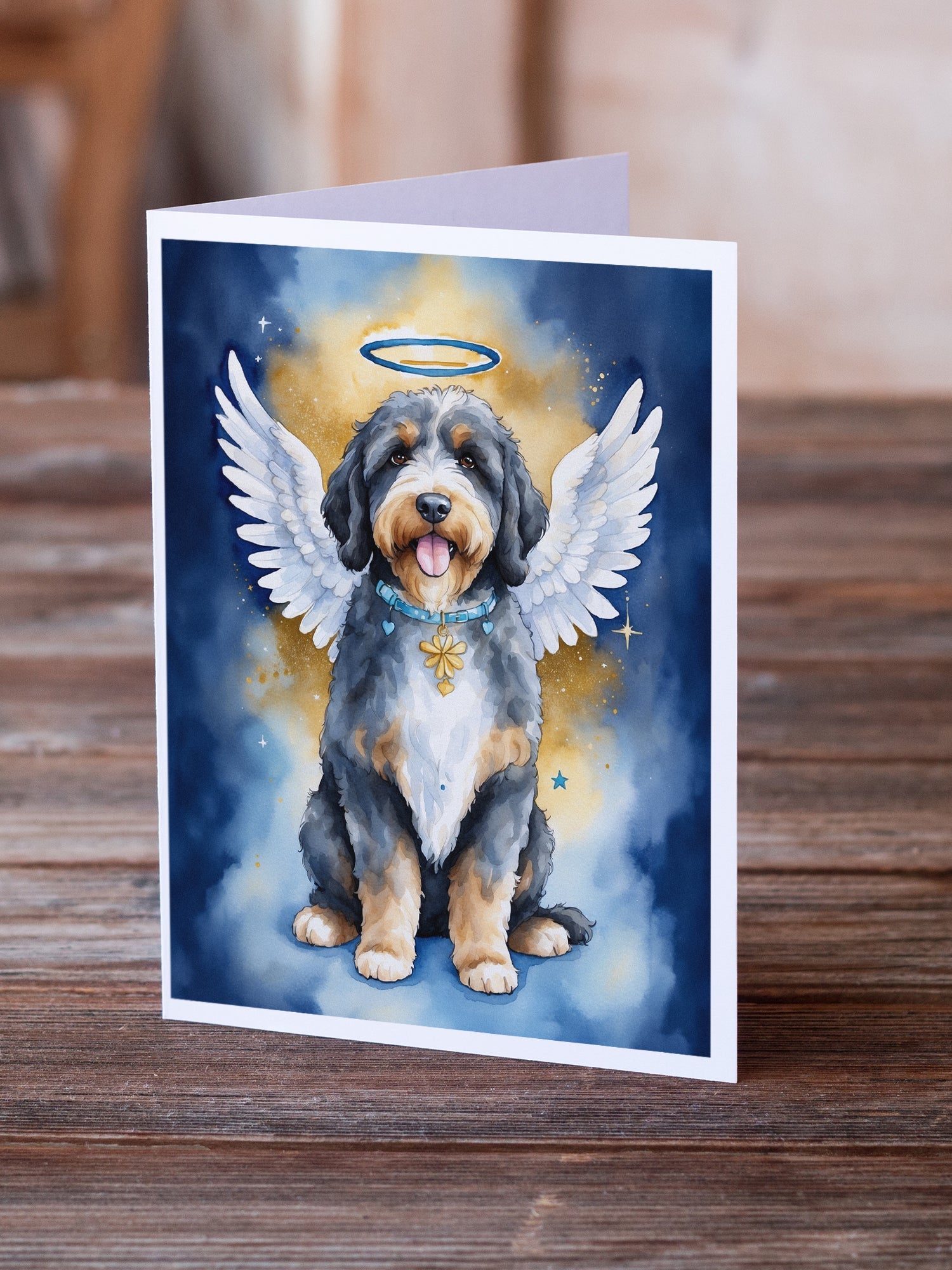 Bernedoodle My Angel Greeting Cards Pack of 8 Blank Cards with Envelopes Whimsical A7 Size 5x7