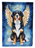 Bernese Mountain Dog My Angel House Flag 28x40 Porch Sleeve Pole Decorative Outside Yard Banner Artwork Wall Hanging, Polyester