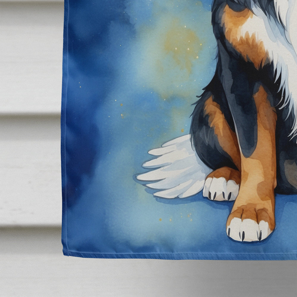 Bernese Mountain Dog My Angel House Flag 28x40 Porch Sleeve Pole Decorative Outside Yard Banner Artwork Wall Hanging, Polyester