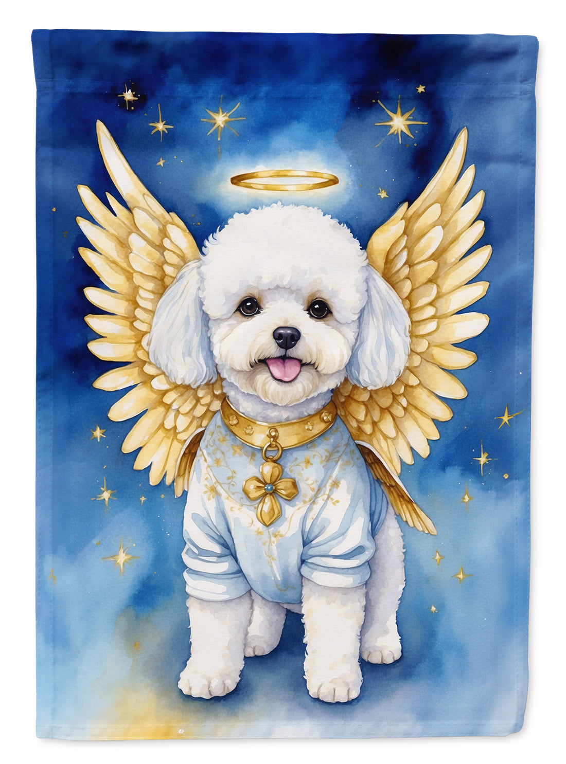 Bichon Frise My Angel Garden Flag Mailbox Decorative Yard Banner Outside Patio Artwork for Flower Beds, Garden Size, Multicolor