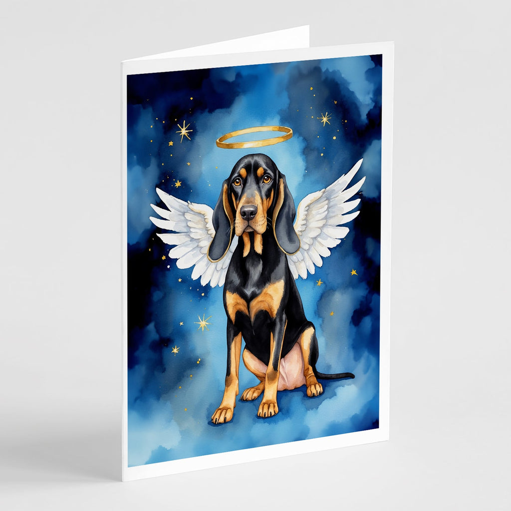 Black and Tan Coonhound My Angel Greeting Cards Pack of 8 Blank Cards with Envelopes Whimsical A7 Size 5x7