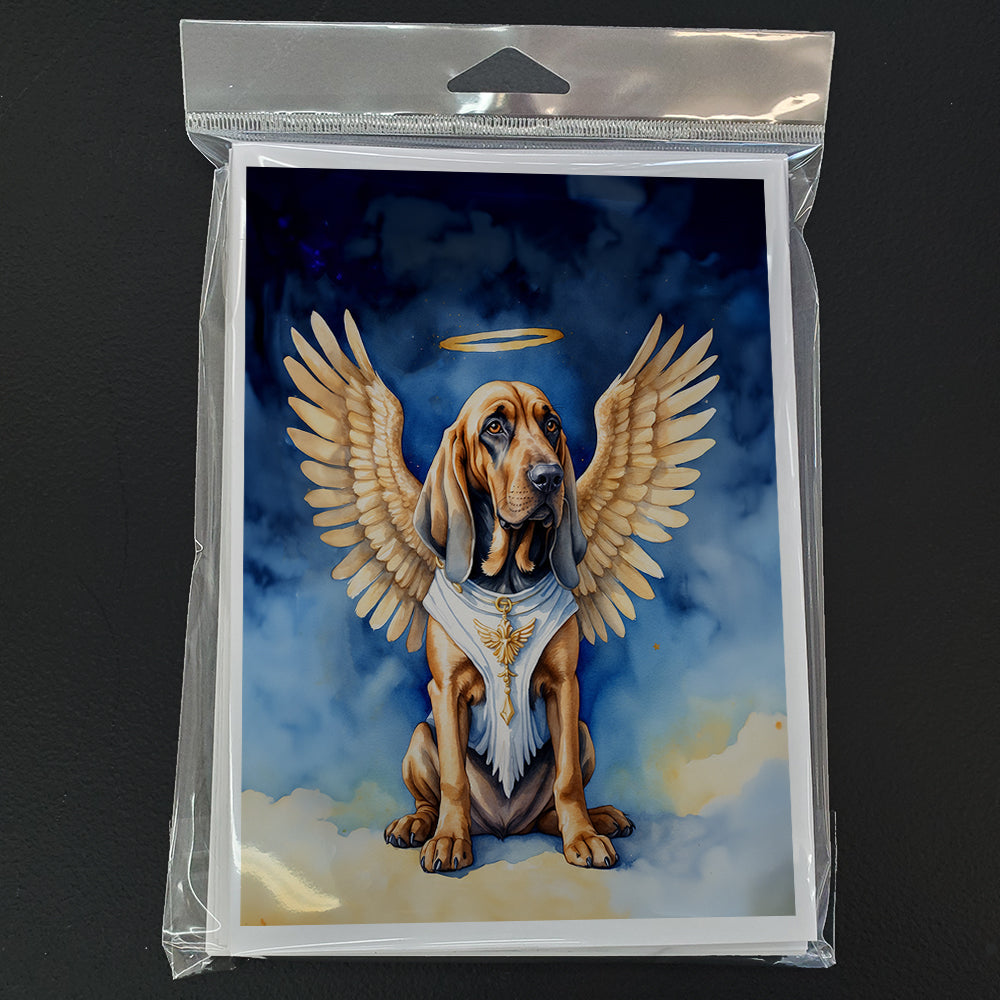 Bloodhound My Angel Greeting Cards Pack of 8 Blank Cards with Envelopes Whimsical A7 Size 5x7