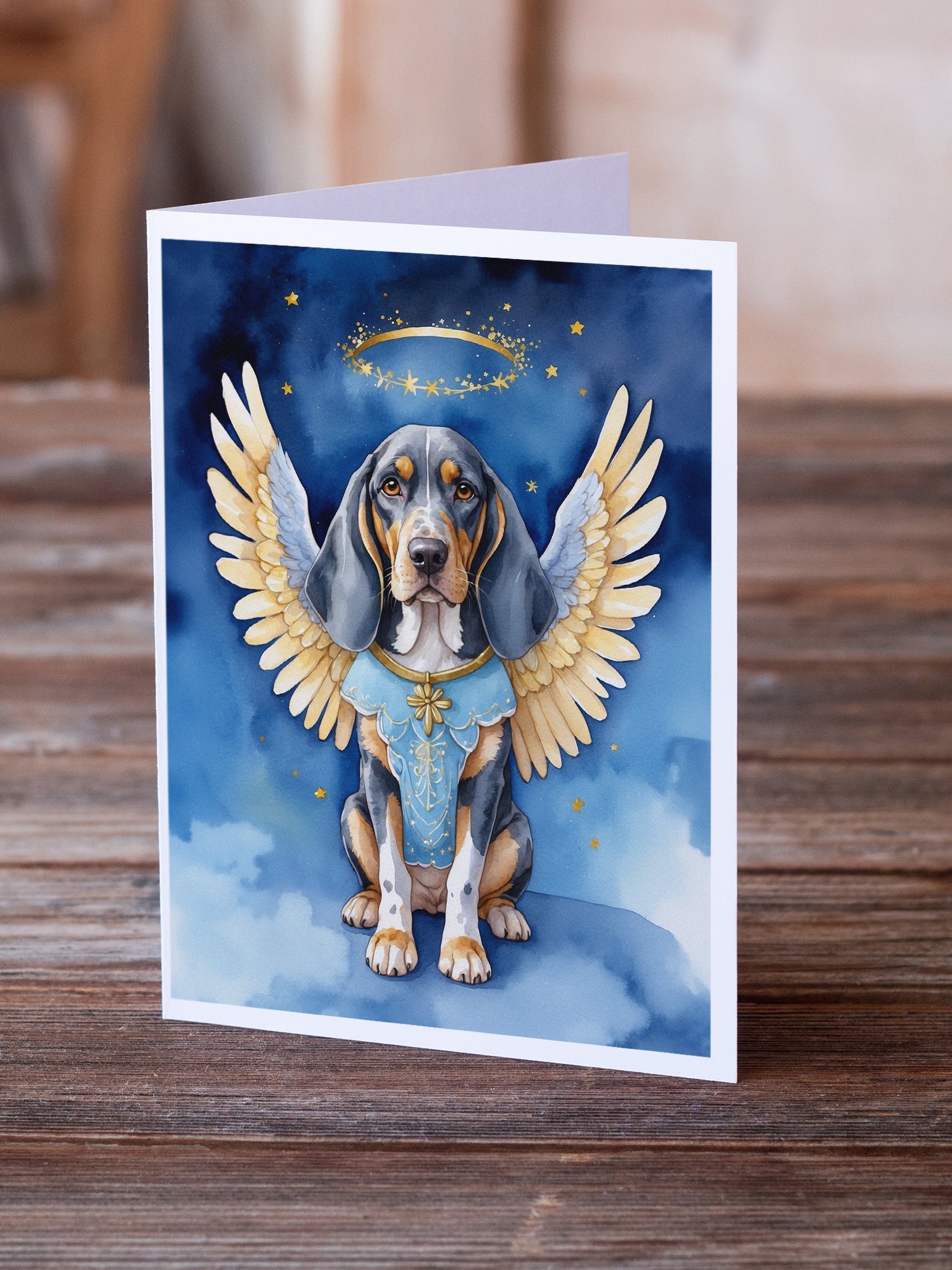 Bluetick Coonhound My Angel Greeting Cards Pack of 8 Blank Cards with Envelopes Whimsical A7 Size 5x7
