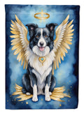 Border Collie My Angel House Flag 28x40 Porch Sleeve Pole Decorative Outside Yard Banner Artwork Wall Hanging, Polyester