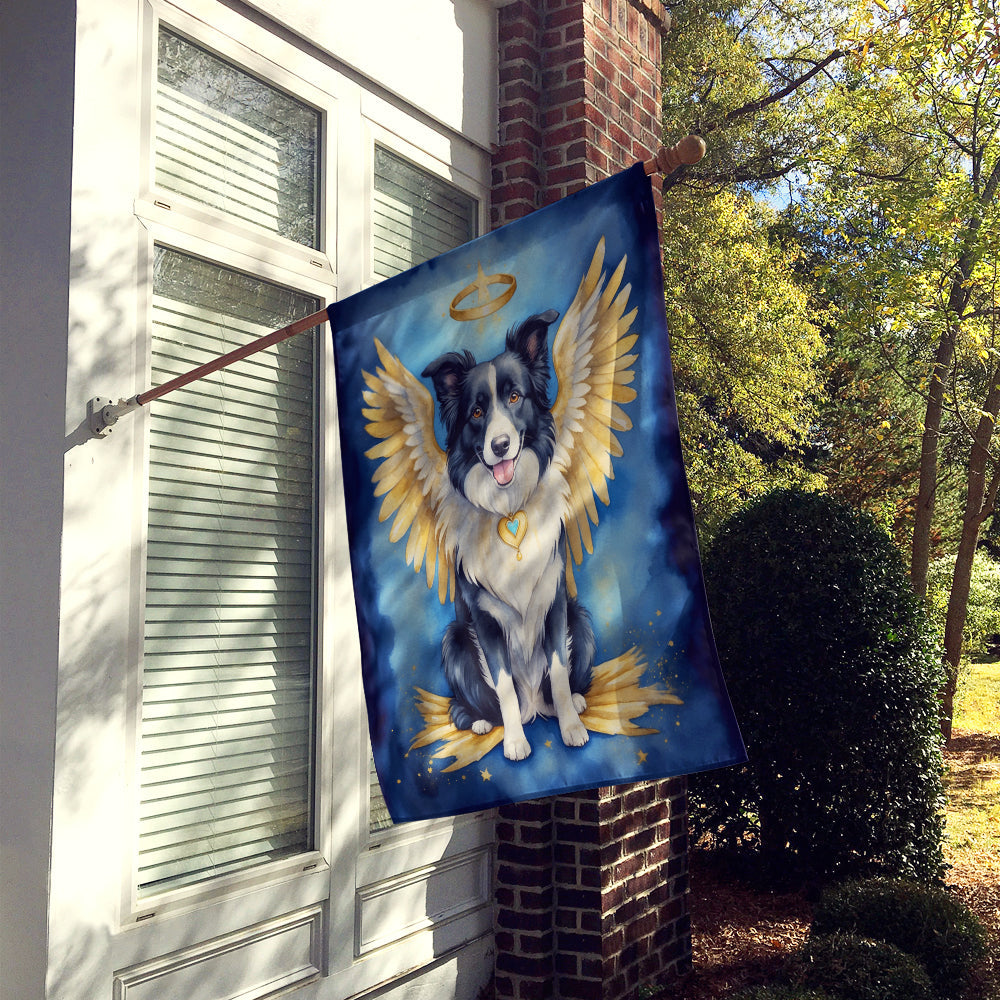 Border Collie My Angel House Flag 28x40 Porch Sleeve Pole Decorative Outside Yard Banner Artwork Wall Hanging, Polyester