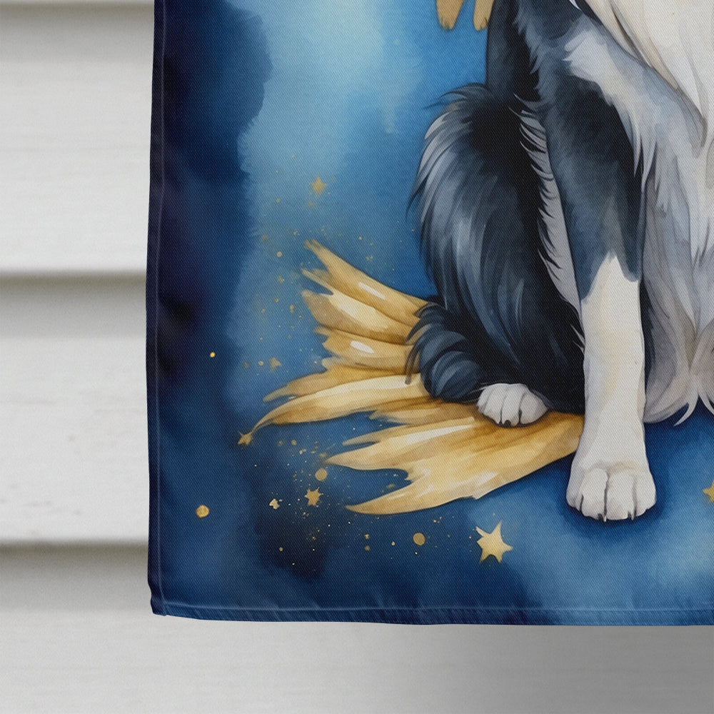 Border Collie My Angel House Flag 28x40 Porch Sleeve Pole Decorative Outside Yard Banner Artwork Wall Hanging, Polyester