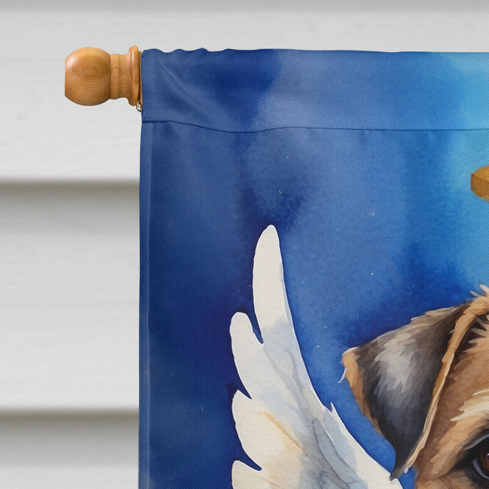 Border Terrier My Angel House Flag 28x40 Porch Sleeve Pole Decorative Outside Yard Banner Artwork Wall Hanging, Polyester