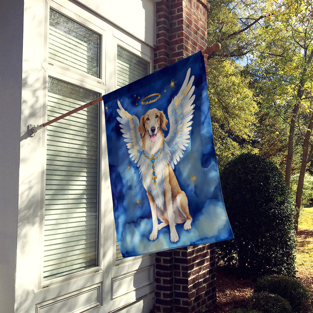 Borzoi My Angel House Flag 28x40 Porch Sleeve Pole Decorative Outside Yard Banner Artwork Wall Hanging, Polyester