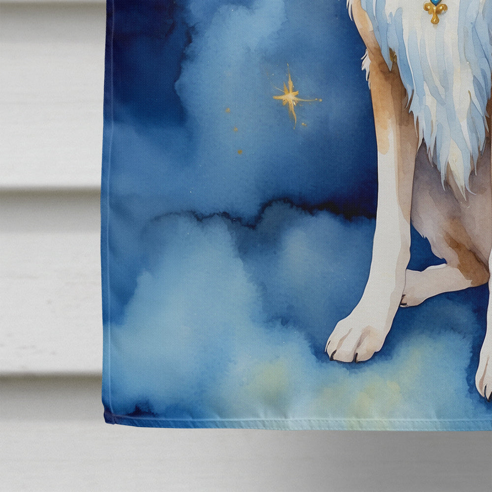 Borzoi My Angel House Flag 28x40 Porch Sleeve Pole Decorative Outside Yard Banner Artwork Wall Hanging, Polyester