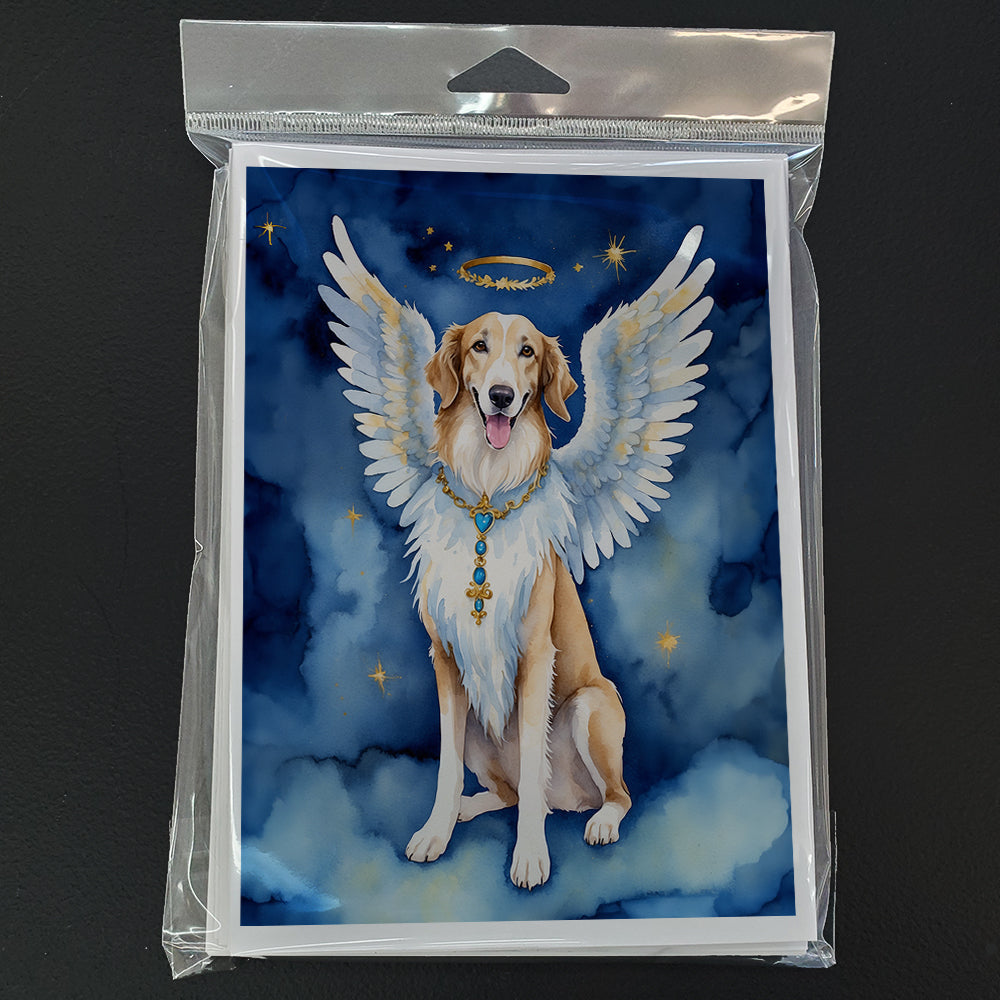 Borzoi My Angel Greeting Cards Pack of 8 Blank Cards with Envelopes Whimsical A7 Size 5x7