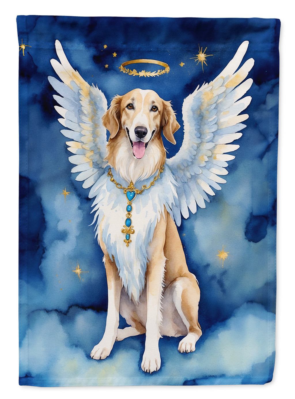 Borzoi My Angel Garden Flag Mailbox Decorative Yard Banner Outside Patio Artwork for Flower Beds, Garden Size, Multicolor