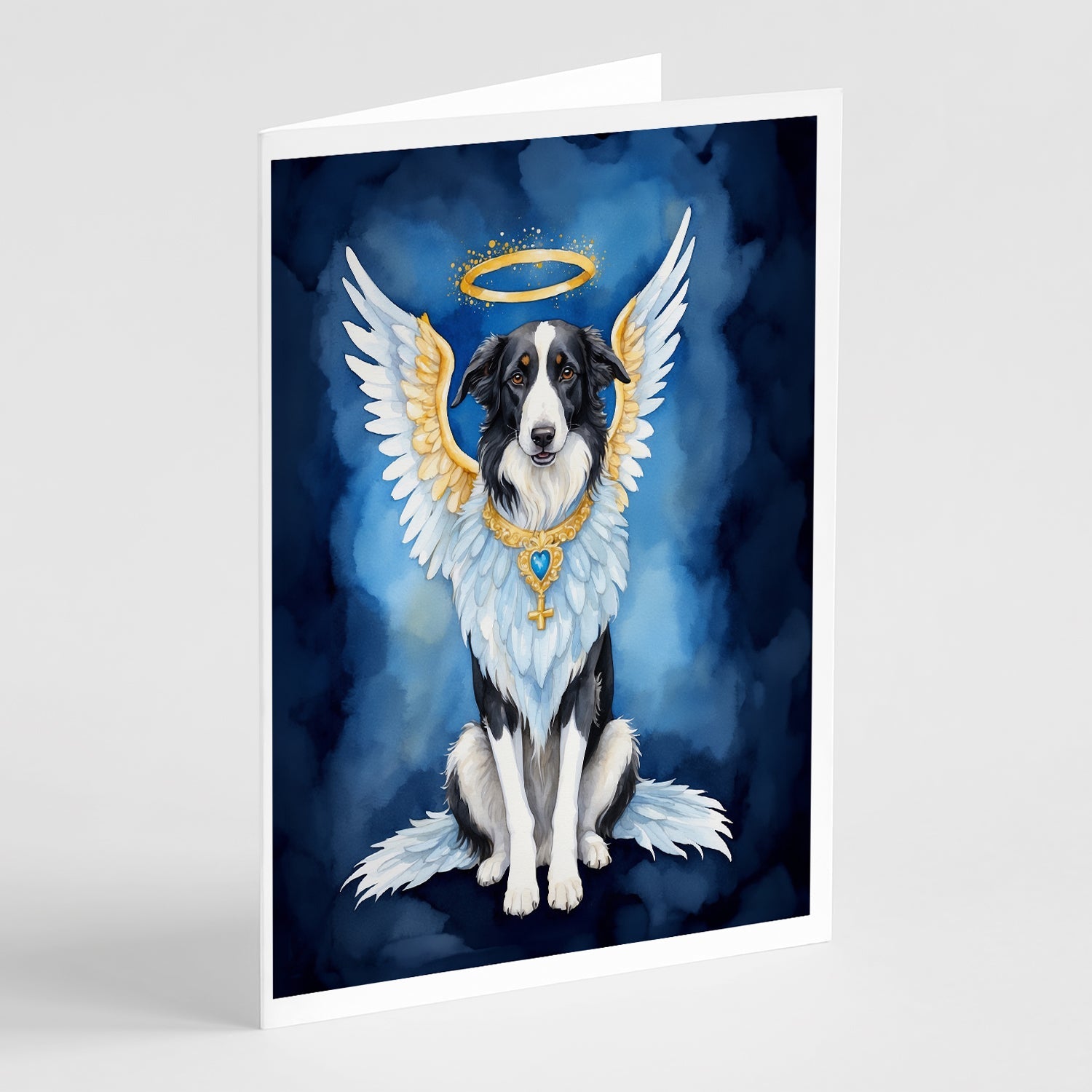 Borzoi My Angel Greeting Cards Pack of 8 Blank Cards with Envelopes Whimsical A7 Size 5x7