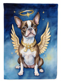 Boston Terrier My Angel House Flag 28x40 Porch Sleeve Pole Decorative Outside Yard Banner Artwork Wall Hanging, Polyester