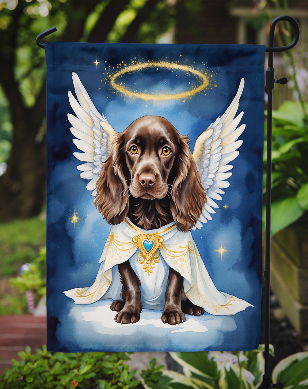 Boykin Spaniel My Angel Garden Flag Mailbox Decorative Yard Banner Outside Patio Artwork for Flower Beds, Garden Size, Multicolor