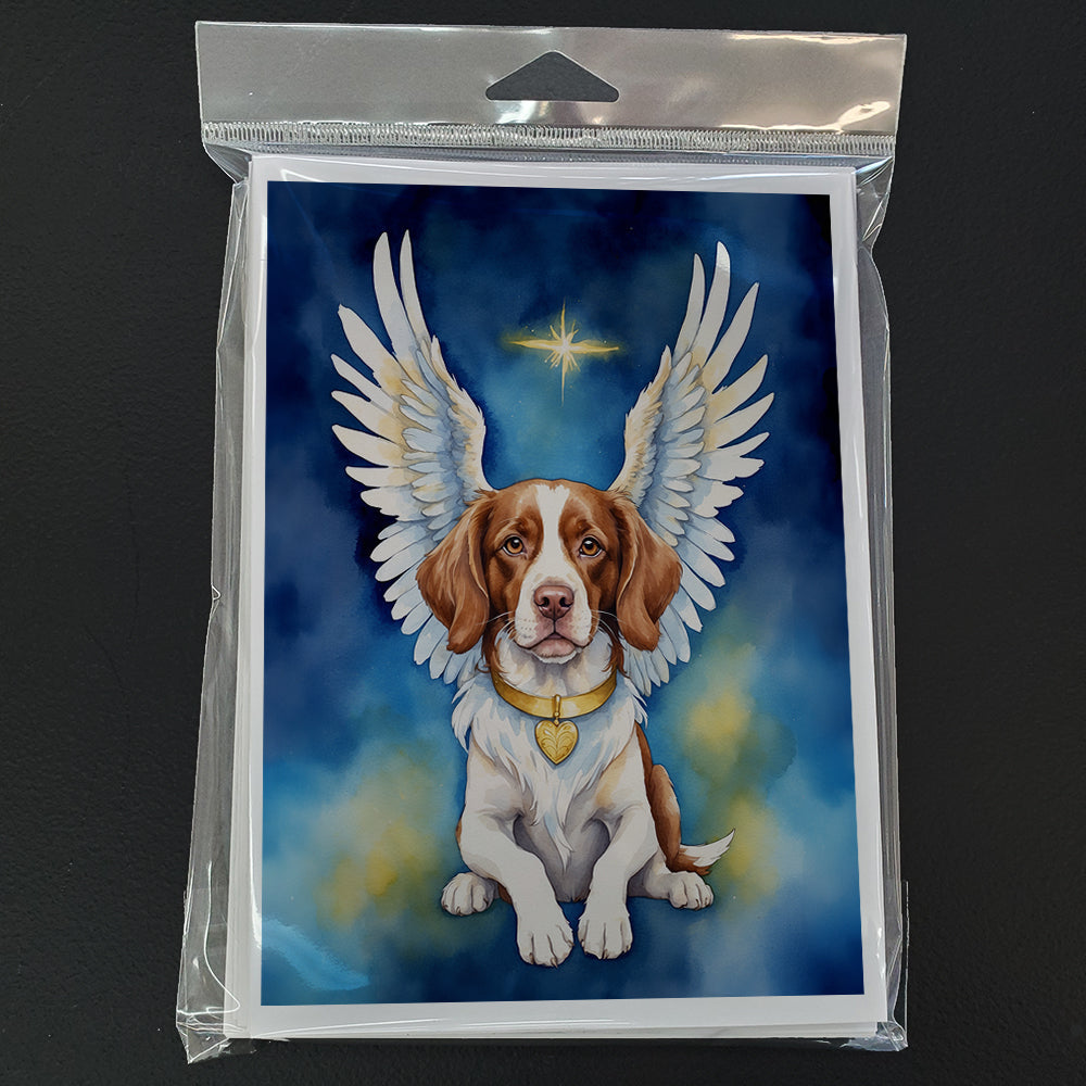 Brittany Spaniel My Angel Greeting Cards Pack of 8 Blank Cards with Envelopes Whimsical A7 Size 5x7