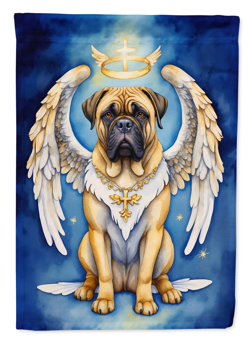 Bullmastiff My Angel House Flag 28x40 Porch Sleeve Pole Decorative Outside Yard Banner Artwork Wall Hanging, Polyester