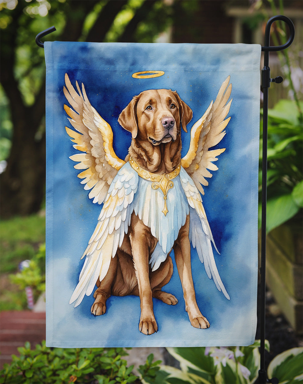 Chesapeake Bay Retriever My Angel Garden Flag Mailbox Decorative Yard Banner Outside Patio Artwork for Flower Beds, Garden Size, Multicolor