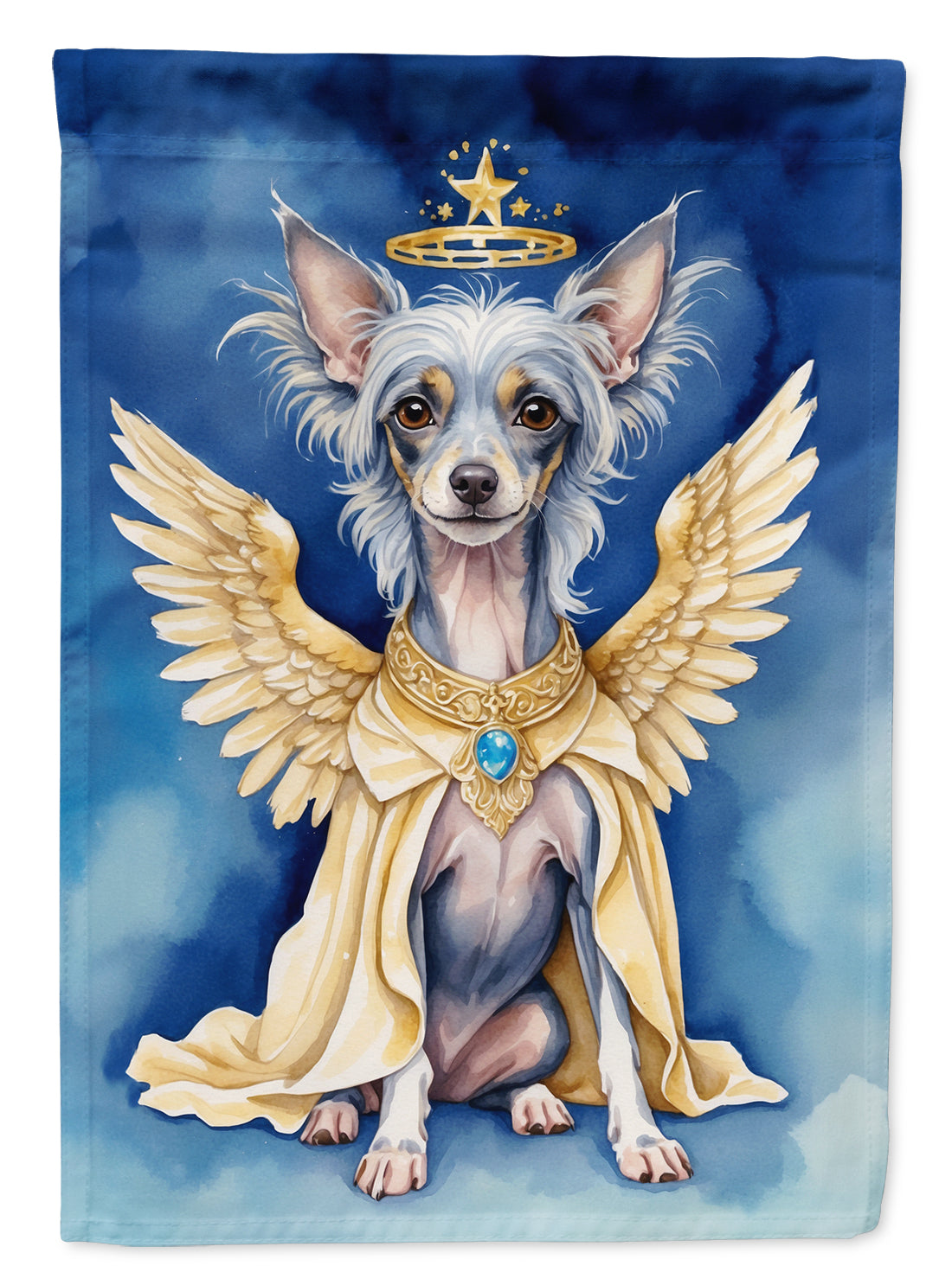 Chinese Crested My Angel House Flag 28x40 Porch Sleeve Pole Decorative Outside Yard Banner Artwork Wall Hanging, Polyester