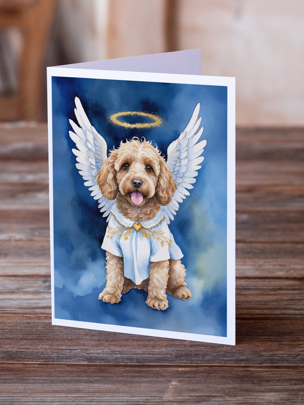 Cockapoo My Angel Greeting Cards Pack of 8 Blank Cards with Envelopes Whimsical A7 Size 5x7