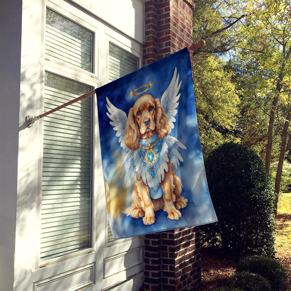 Cocker Spaniel My Angel House Flag 28x40 Porch Sleeve Pole Decorative Outside Yard Banner Artwork Wall Hanging, Polyester