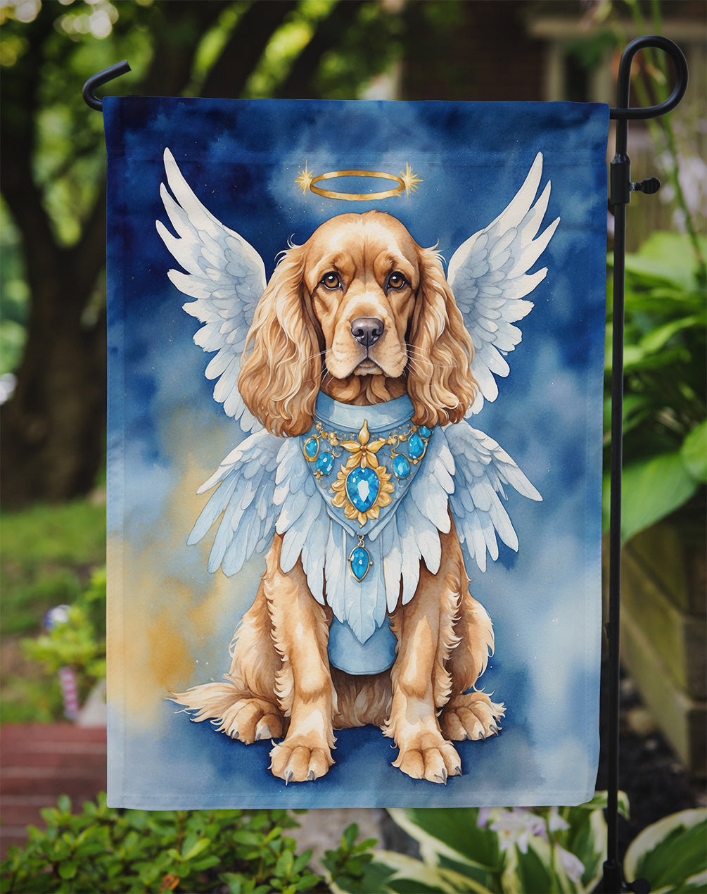 Cocker Spaniel My Angel Garden Flag Mailbox Decorative Yard Banner Outside Patio Artwork for Flower Beds, Garden Size, Multicolor