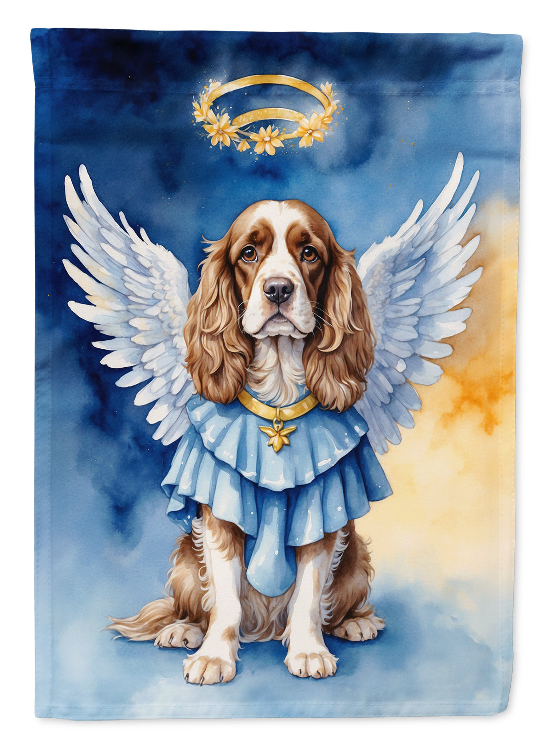 Cocker Spaniel My Angel House Flag 28x40 Porch Sleeve Pole Decorative Outside Yard Banner Artwork Wall Hanging, Polyester