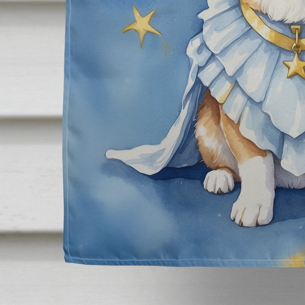 Corgi My Angel House Flag 28x40 Porch Sleeve Pole Decorative Outside Yard Banner Artwork Wall Hanging, Polyester