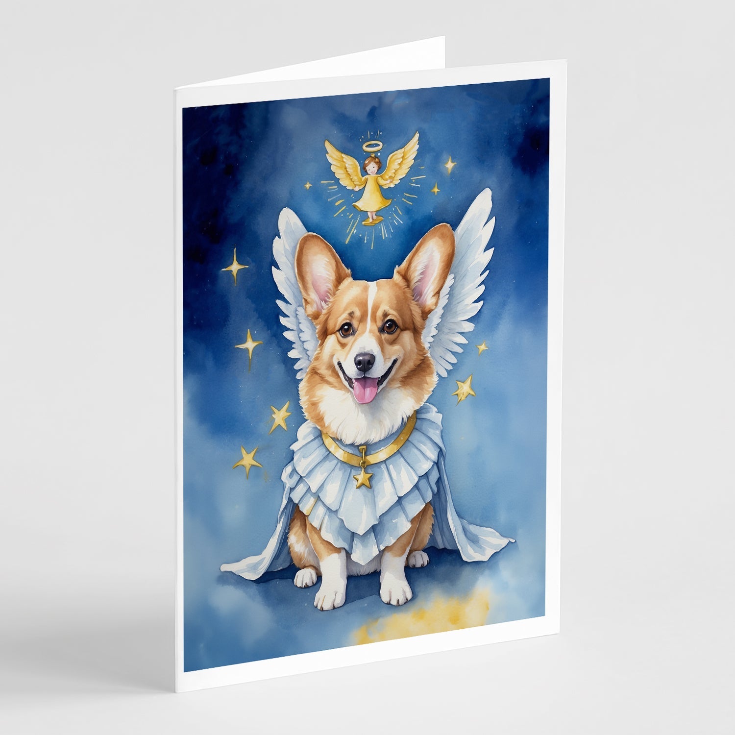 Corgi My Angel Greeting Cards Pack of 8 Blank Cards with Envelopes Whimsical A7 Size 5x7