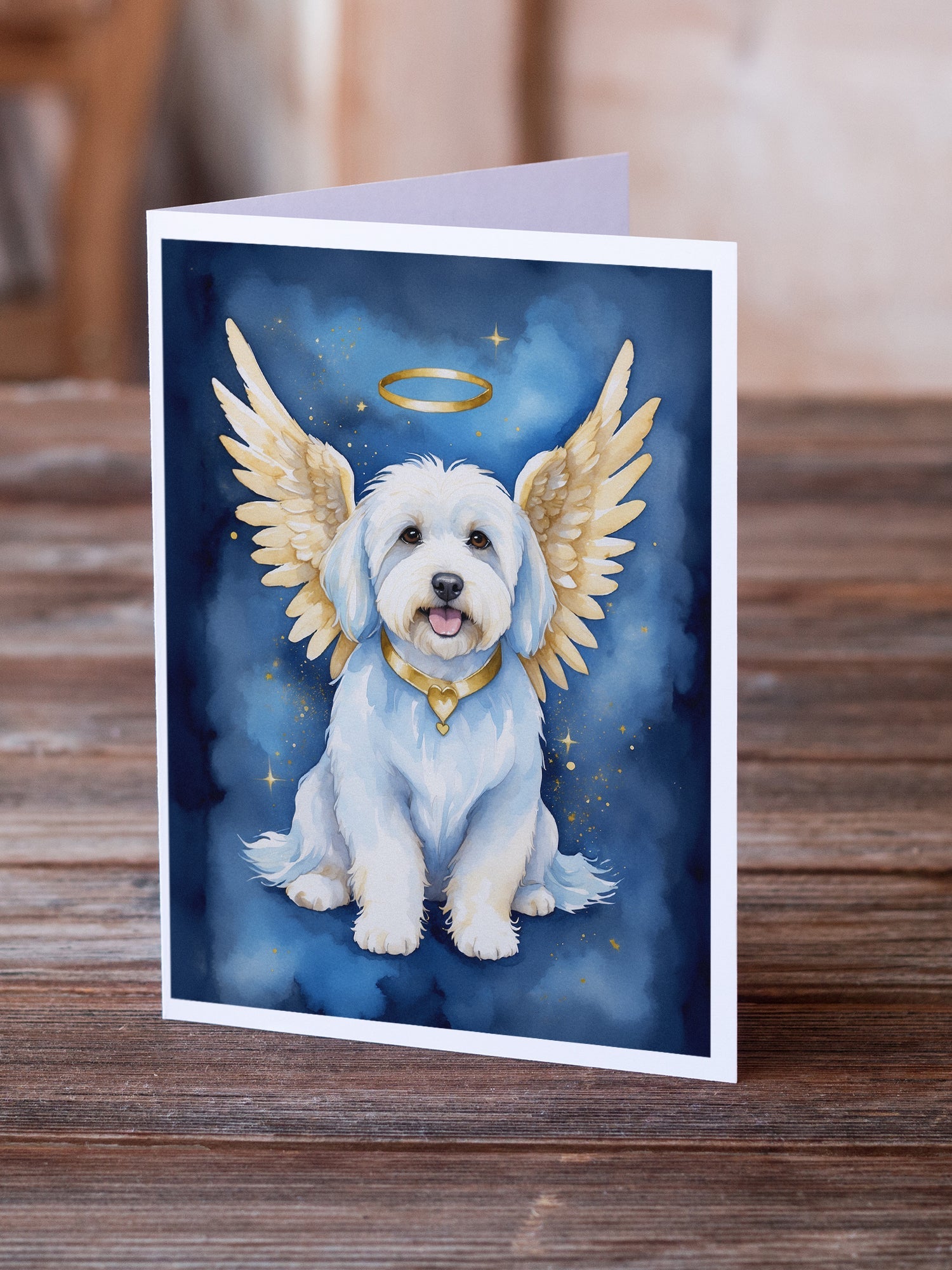 Coton de Tulear My Angel Greeting Cards Pack of 8 Blank Cards with Envelopes Whimsical A7 Size 5x7