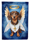 Dachshund My Angel House Flag 28x40 Porch Sleeve Pole Decorative Outside Yard Banner Artwork Wall Hanging, Polyester