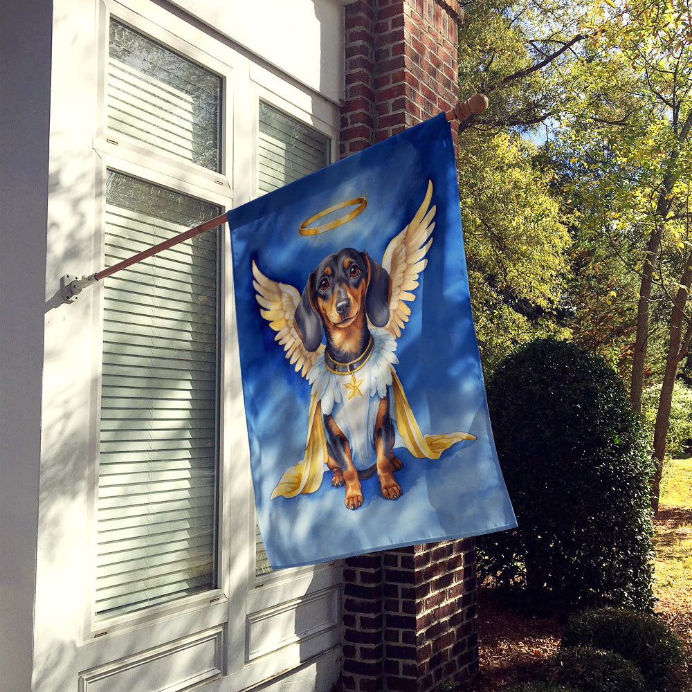 Dachshund My Angel House Flag 28x40 Porch Sleeve Pole Decorative Outside Yard Banner Artwork Wall Hanging, Polyester