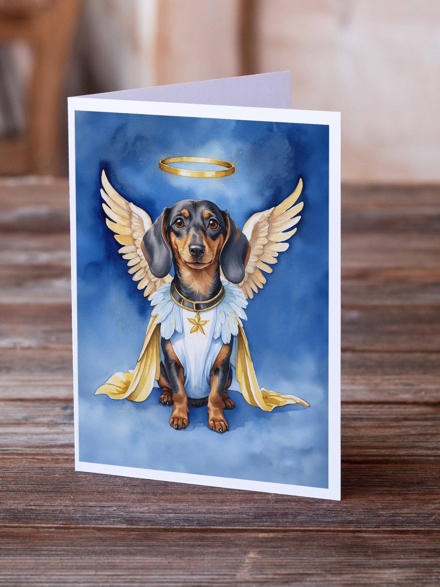 Dachshund My Angel Greeting Cards Pack of 8 Blank Cards with Envelopes Whimsical A7 Size 5x7