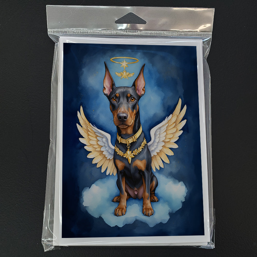 Doberman Pinscher My Angel Greeting Cards Pack of 8 Blank Cards with Envelopes Whimsical A7 Size 5x7