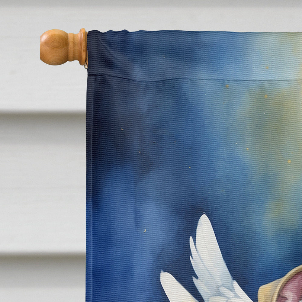 English Bulldog My Angel House Flag 28x40 Porch Sleeve Pole Decorative Outside Yard Banner Artwork Wall Hanging, Polyester