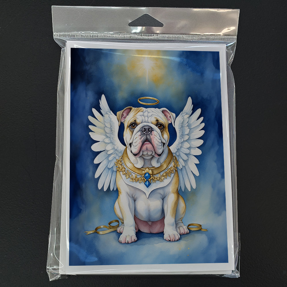 English Bulldog My Angel Greeting Cards Pack of 8 Blank Cards with Envelopes Whimsical A7 Size 5x7