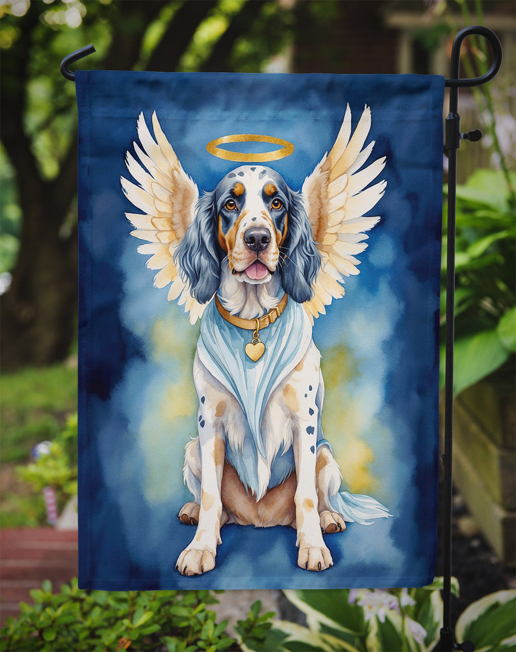 English Setter My Angel Garden Flag Mailbox Decorative Yard Banner Outside Patio Artwork for Flower Beds, Garden Size, Multicolor