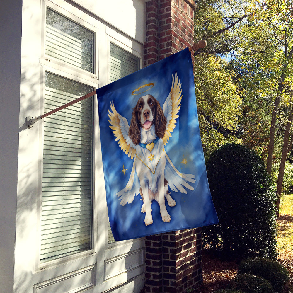 English Springer Spaniel My Angel House Flag 28x40 Porch Sleeve Pole Decorative Outside Yard Banner Artwork Wall Hanging, Polyester