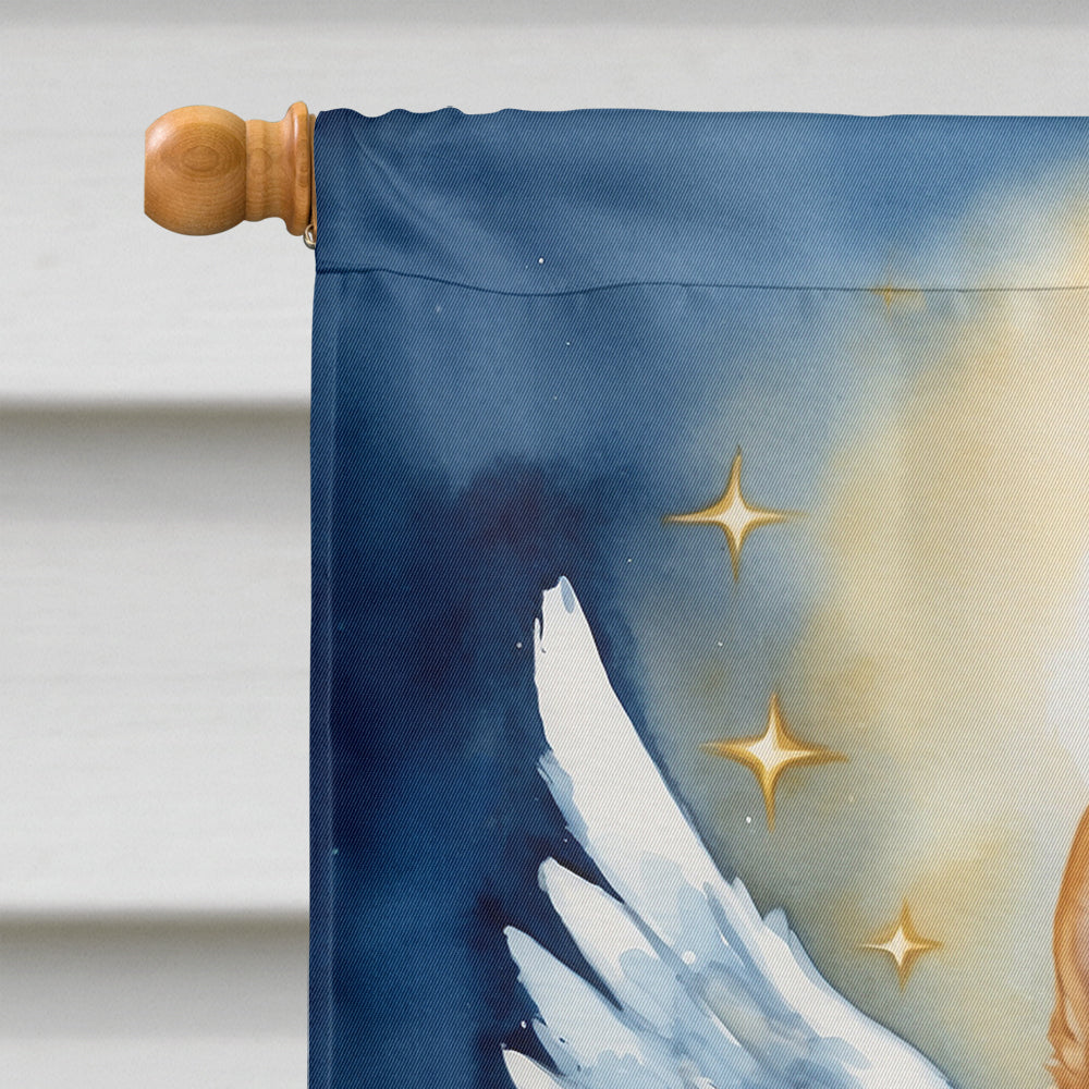 Finnish Spitz My Angel House Flag 28x40 Porch Sleeve Pole Decorative Outside Yard Banner Artwork Wall Hanging, Polyester