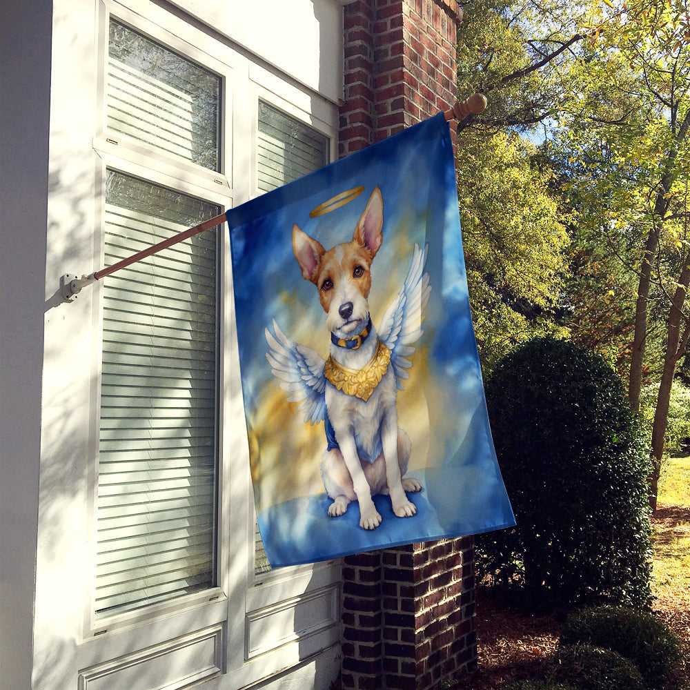 Fox Terrier My Angel House Flag 28x40 Porch Sleeve Pole Decorative Outside Yard Banner Artwork Wall Hanging, Polyester